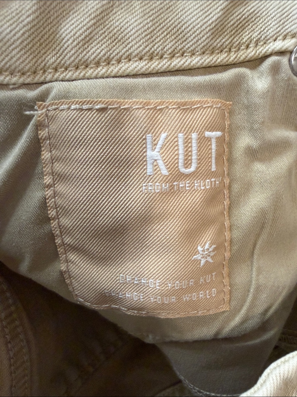 KUT from the Kloth Meg Fab AB Wide Leg Jeans - High Rise Tan / Khaki/ Neutral - Picture 10 of 11
